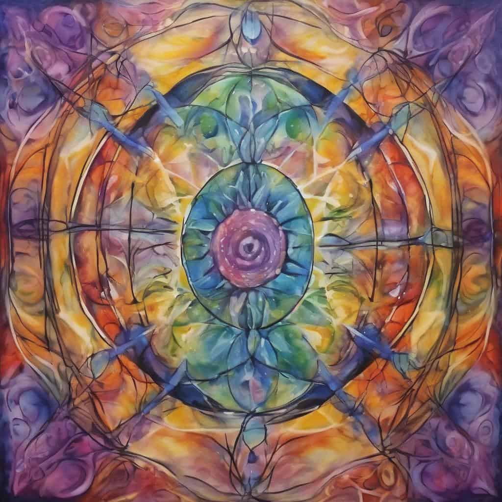 Ένας πολύχρωμος κύκλος με αφηρημένα μοτίβα και ενέργεια.